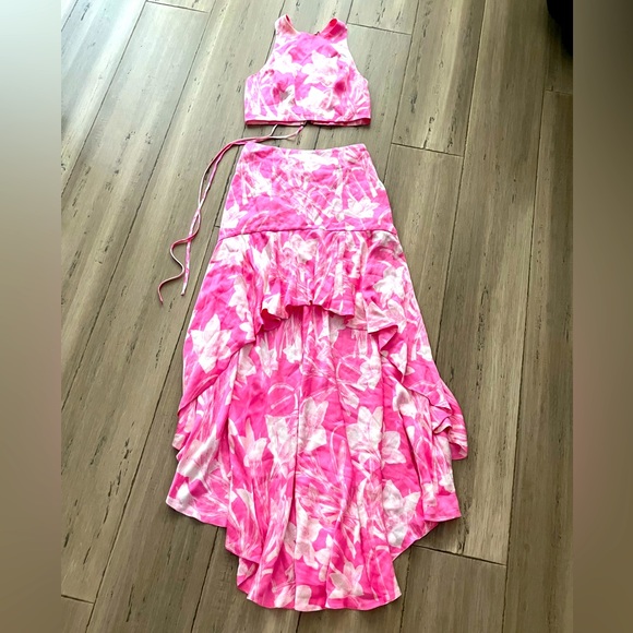 Free People Floral Print High waist Skirt crop top set 0 - Picture 4 of 7